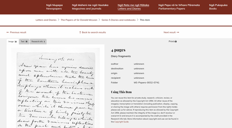 Image of handwritten diary.