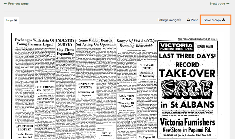 Screenshot showing save a copy button.
