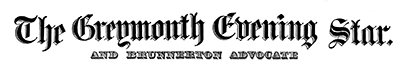 Greymouth Evening Star masthead