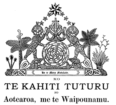 Ko te Kahiti Tuturu mo Aotearoa, me te Waipounamu masthead