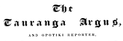 Tauranga Argus and Opotiki Reporter masthead